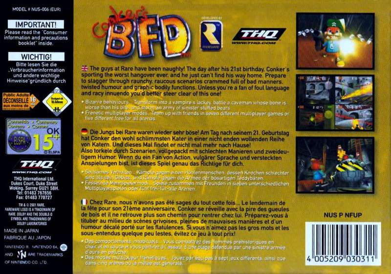 Conker's Bad Fur Day (Cart Only)(N64)(Pwned) - THQ 130G