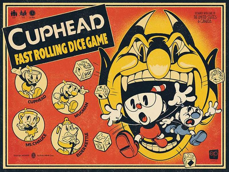 Cuphead - Fast Rolling Dice Game (New) - USAopoly / The OP Games 2800G