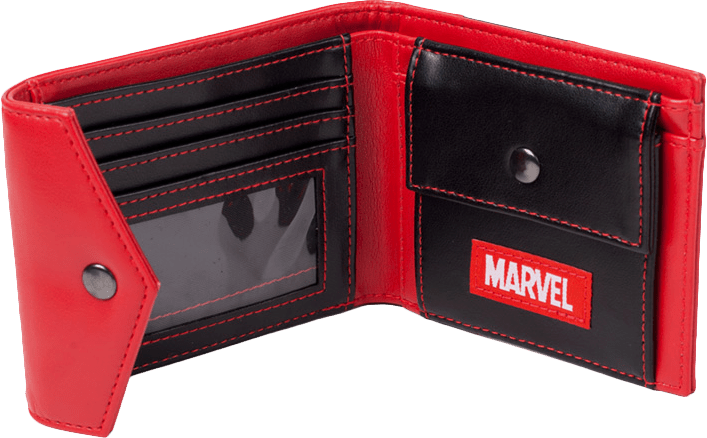 Deadpool with Badge Logo Trifold Wallet (New) - Bioworld / Difuzed 150G