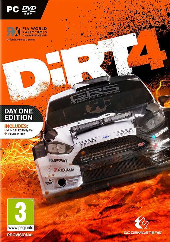 DiRT 4 - Day One Edition (PC)(New) - Codemasters 130G