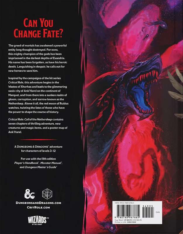 Dungeons & Dragons - Critical Role: Call of the Netherdeep - Hardcover (New) - Wizards of the Coast