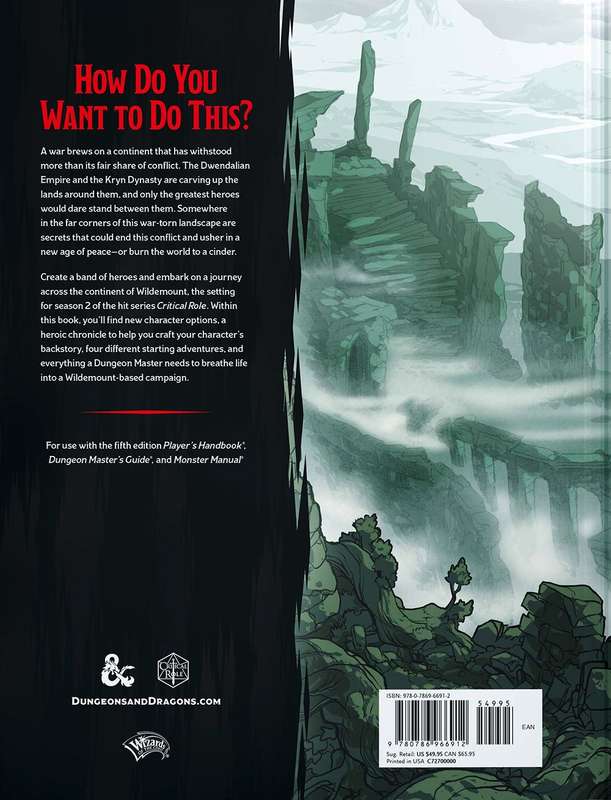 Dungeons & Dragons - Explorer's Guide to Wildemount - Hardcover (New) - Wizards of the Coast 1100G