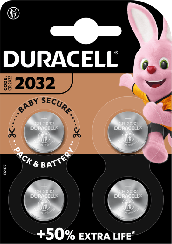 Duracell Lithium Coin Battery 3V - 4 Pack - CR2032 (New) - Duracell 50G