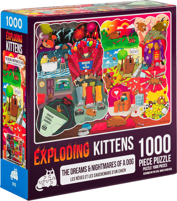 Exploding Kittens: The Dreams and Nightmares of a Dog - 1000 Piece Puzzle (New) - The Oatmeal 1000G