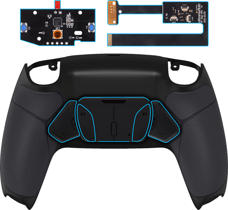 eXtremeRate RISE4 Remap Kit for PS5 Controller BDM-010/020 - Black + Rubberized Black (PS5)(New) -