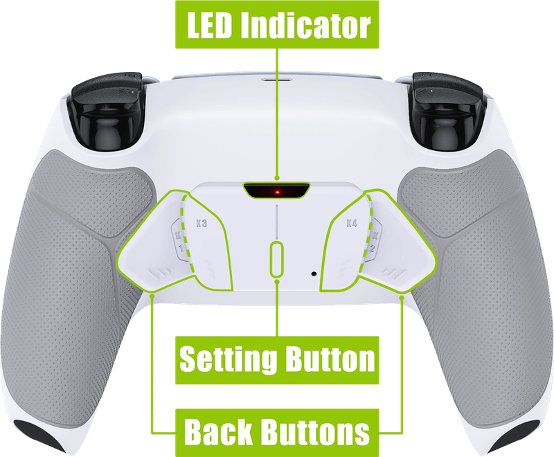 eXtremeRate RISE4 Remap Kit for PS5 Controller BDM-010/020 - White + Rubberized Gray (PS5)(New) -