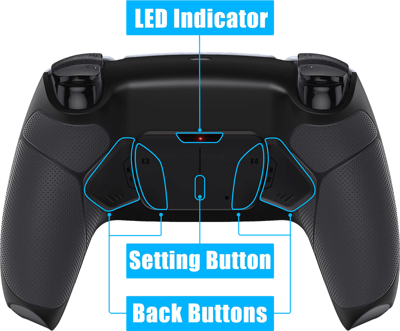 eXtremeRate RISE4 V3 Remap Kit for PS5 Controller BDM-030/040/050 - Black + Rubberized Black