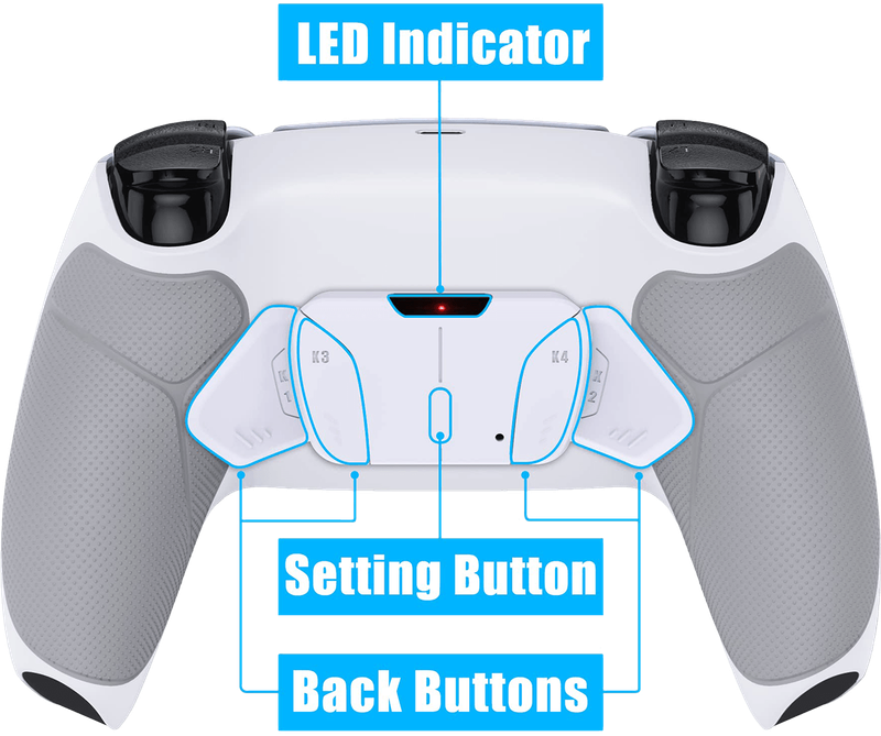 eXtremeRate RISE4 V3 Remap Kit for PS5 Controller BDM-030/040/050 - White + Rubberized Gray