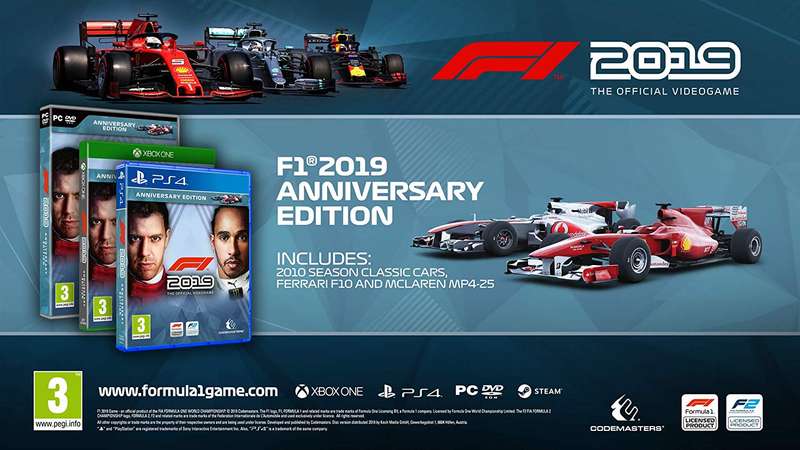 F1 2019 - Anniversary Edition (Xbox One)(New) - Codemasters 90G