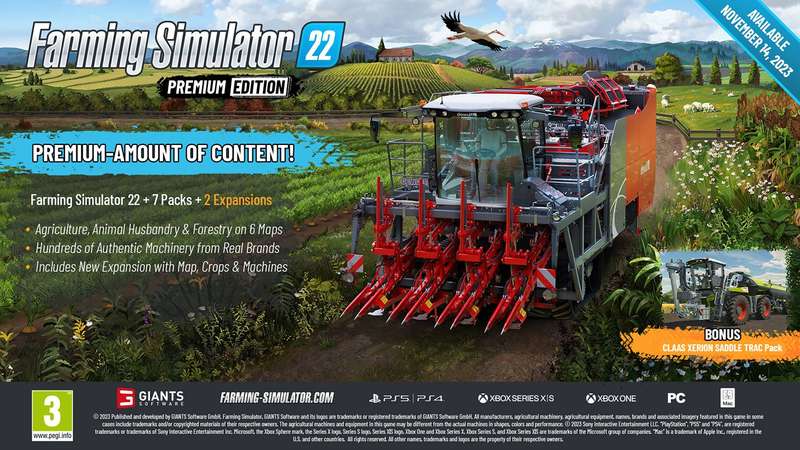 Farming Simulator 22 - Premium Edition (PS5)(New) - Giants Software 90G