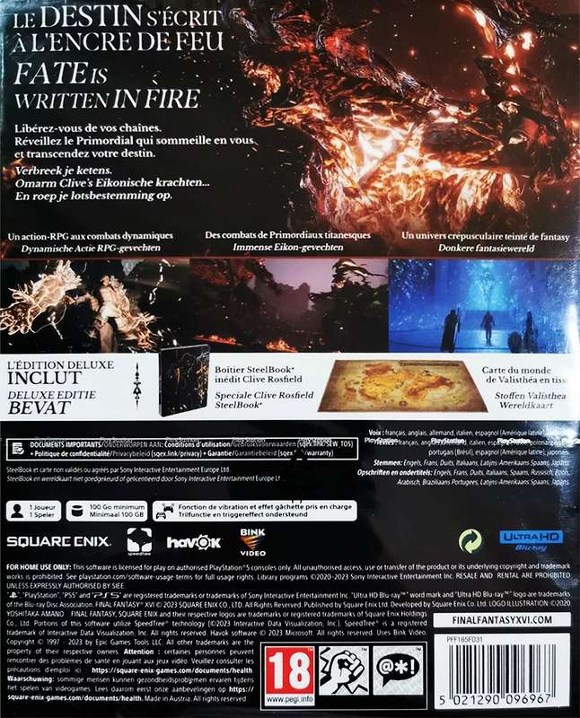 Final Fantasy XVI - Deluxe Edition *See Note* (PS5)(New) - Square Enix 300G