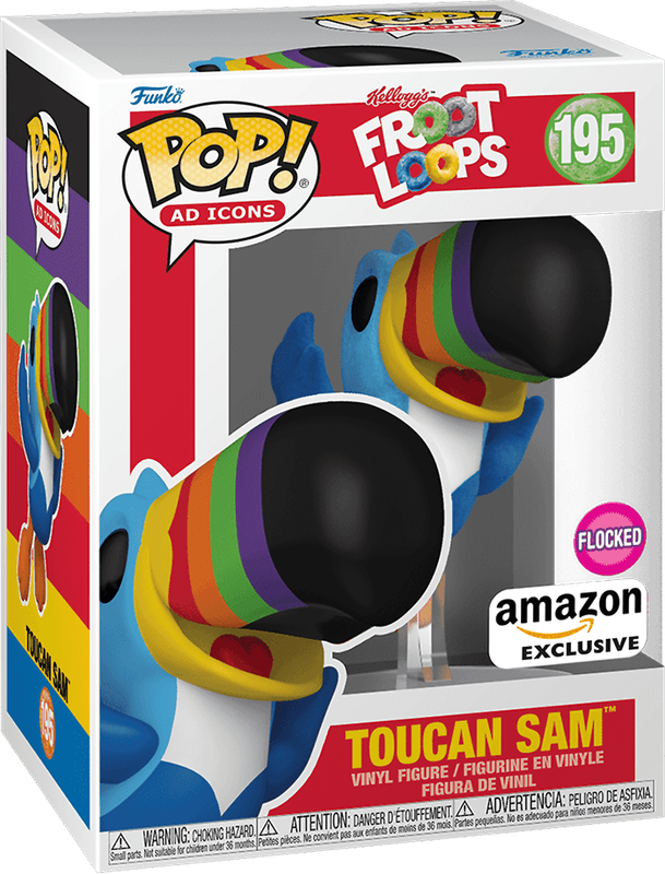 Funko Pop! Ad Icons 195: Kellogg's Froot Loops - Toucan Sam Flying Vinyl Figure (Flocked)(New) -