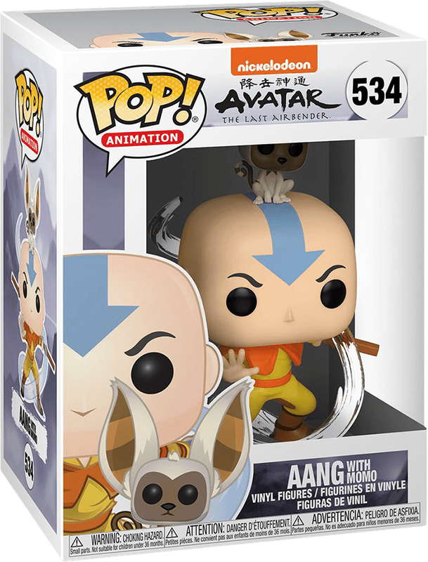 Funko Pop! Animation 534: Avatar: The Last Airbender - Aang with Momo Vinyl Figure (New) - Funko