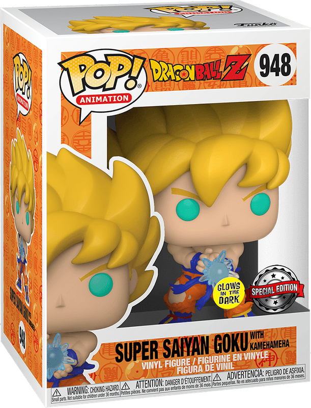 Funko Pop! Animation 948: DragonBall Z - Super Saiyan Goku with Kamehameha Vinyl Figure (Glow in