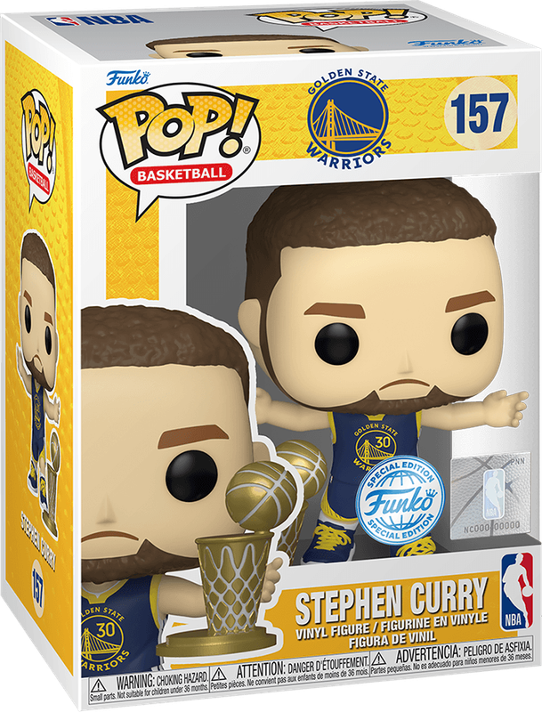 Funko Pop! Basketball 157: Golden State Warriors - Stephen Curry with Trophy Vinyl Figure (New) -