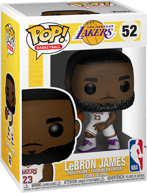 Funko Pop! Basketball 52: Los Angeles Lakers - LeBron James Vinyl Figure (White Jersey)(New) -