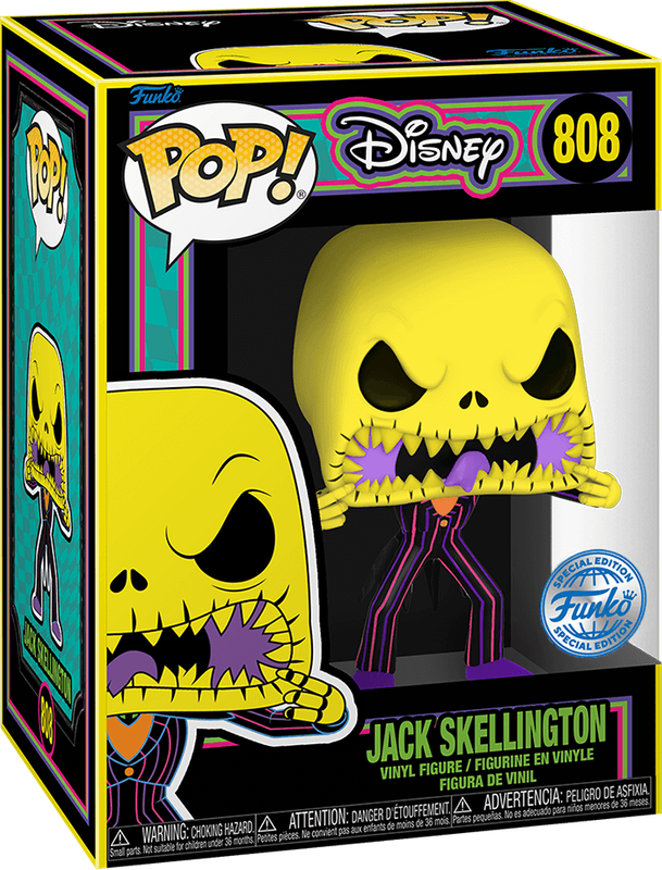Funko Pop! Disney 808: Black Light - The Nightmare Before Christmas - Jack Skellington Vinyl Figure