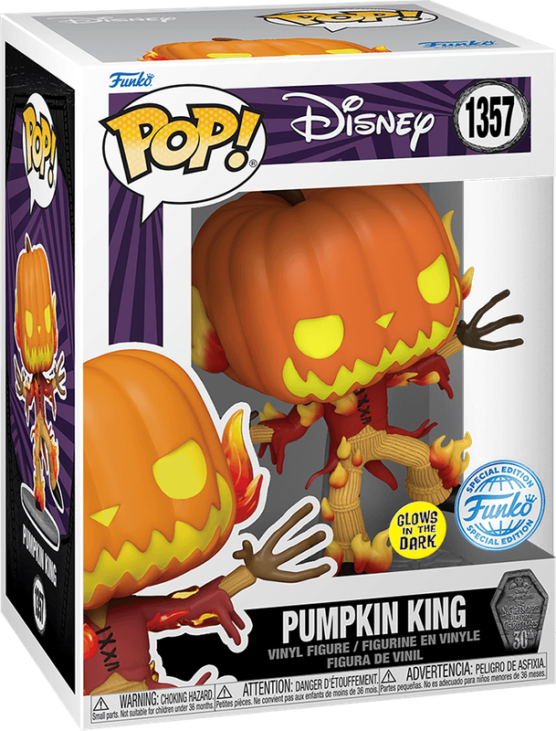 Funko Pop! Disney 1357: The Nightmare Before Christmas - Pumpkin King Vinyl Figure (Glow in the