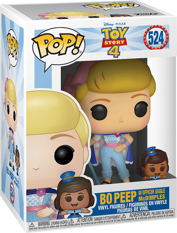 Funko Pop! Disney 524: Toy Story 4 - Bo Peep with Officer Giggle McDimples Vinyl Figure (New) -