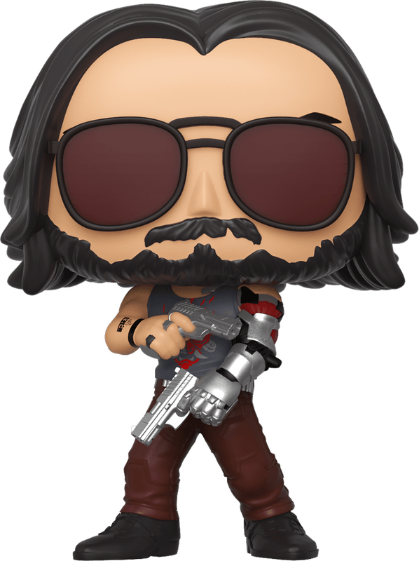Funko Pop! Games 592: Cyberpunk 2077 - Johnny Silverhand with Gun Vinyl Figure (Glow in the
