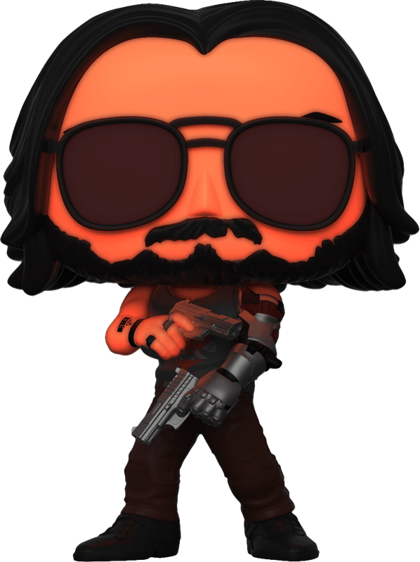 Funko Pop! Games 592: Cyberpunk 2077 - Johnny Silverhand with Gun Vinyl Figure (Glow in the