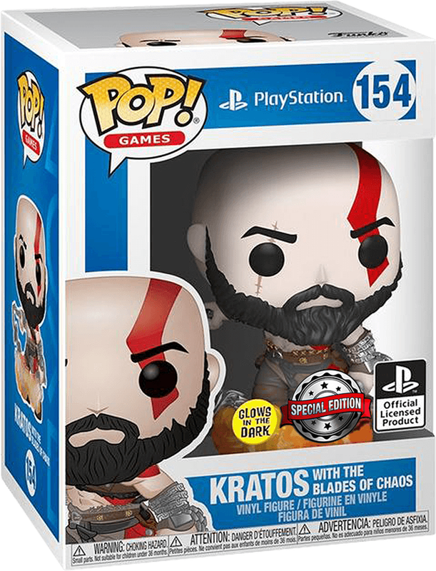 Funko Pop! Games 154: God of War - Kratos with the Blades of Chaos Vinyl Figure (Glow in the