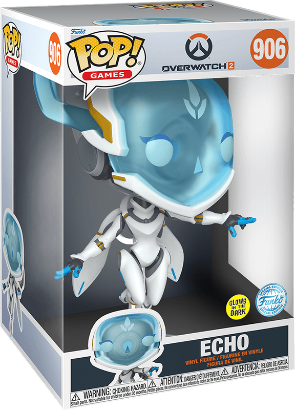 Funko Pop! Games 906: Overwatch 2 - Echo Super Sized 10'' Vinyl Figure (Glow in the Dark)(New) -
