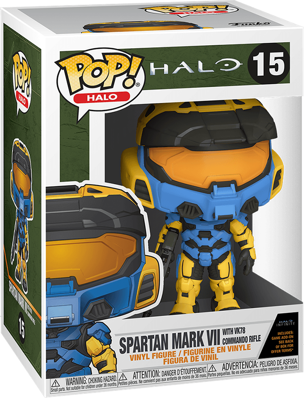 Funko Pop! Halo 15: Spartan Mark VII with VK78 Commando Vinyl Figure *See Note* (Blue)(New) - Funko