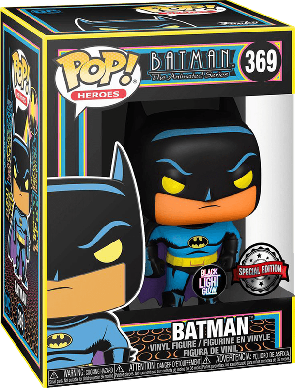 Funko Pop! Heroes 369: Black Light - Batman: The Animated Series - Batman Vinyl Figure (New) -