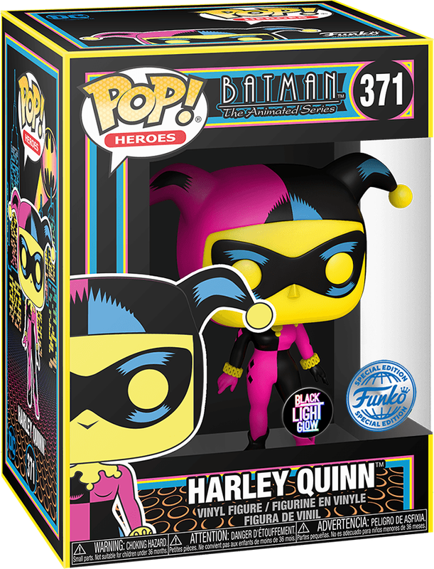 Funko Pop! Heroes 371: Black Light - Batman: The Animated Series - Harley Quinn Vinyl Figure (New)