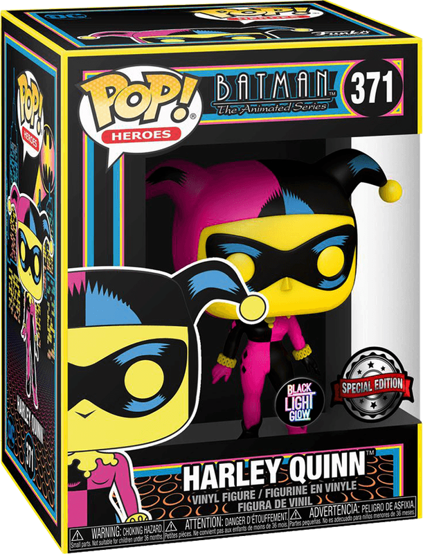 Funko Pop! Heroes 371: Black Light - Batman: The Animated Series - Harley Quinn Vinyl Figure (New)