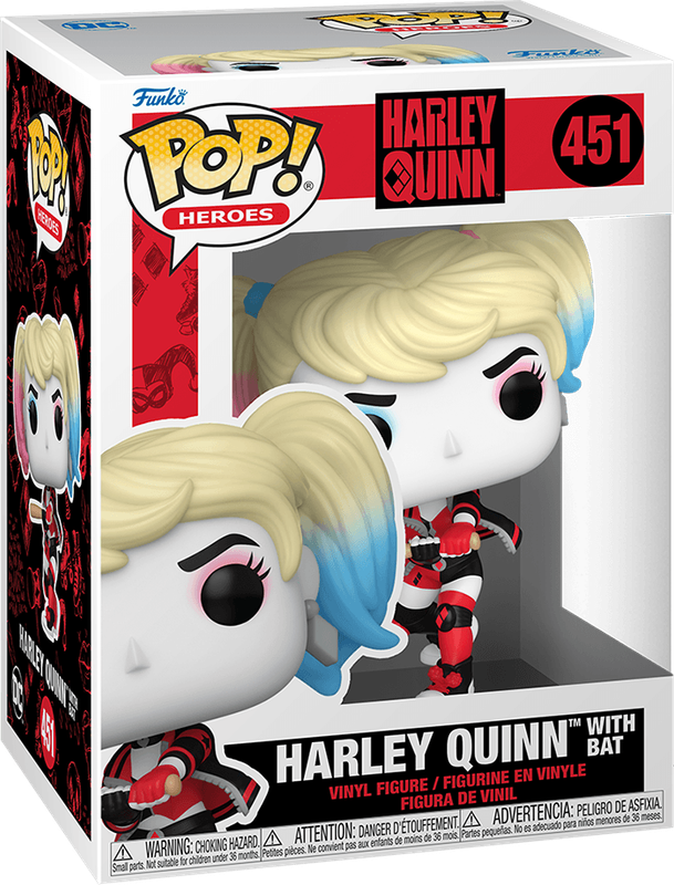 Funko Pop! Heroes 451: Harley Quinn - Harley Quinn with Bat Vinyl Figure (New) - Funko 440G
