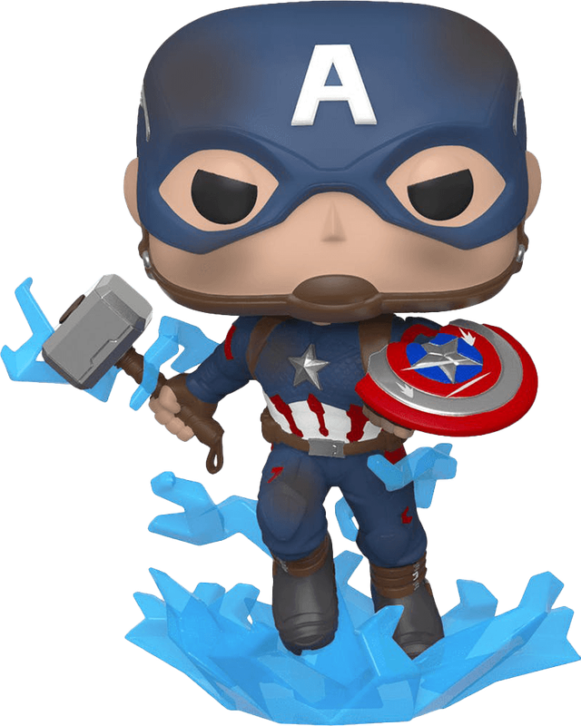 Funko Pop! Marvel 573: Avengers: Endgame - Captain America with Mjolnir and Broken Shield Vinyl