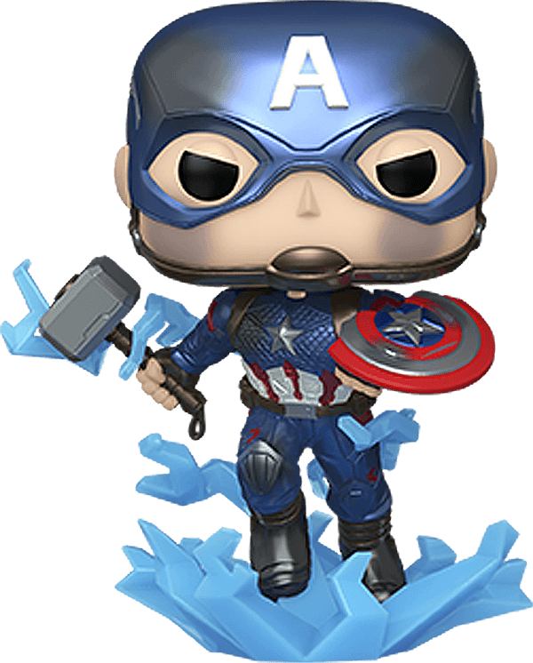 Funko Pop! Marvel 1198: Avengers: Endgame - Captain America with Mjolnir and Broken Shield Vinyl