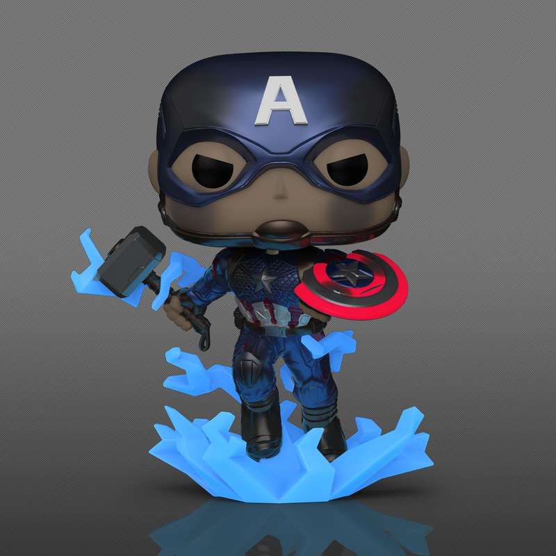 Funko Pop! Marvel 1198: Avengers: Endgame - Captain America with Mjolnir and Broken Shield Vinyl