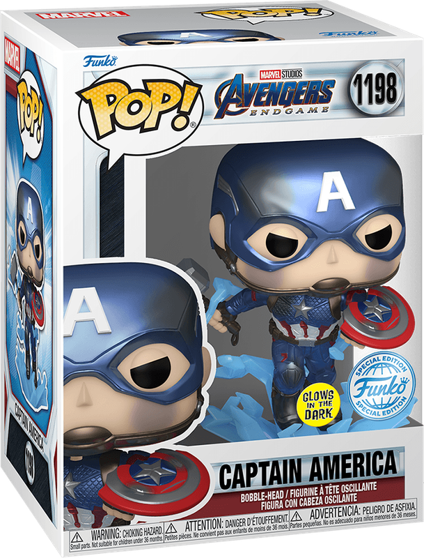 Funko Pop! Marvel 1198: Avengers: Endgame - Captain America with Mjolnir and Broken Shield Vinyl