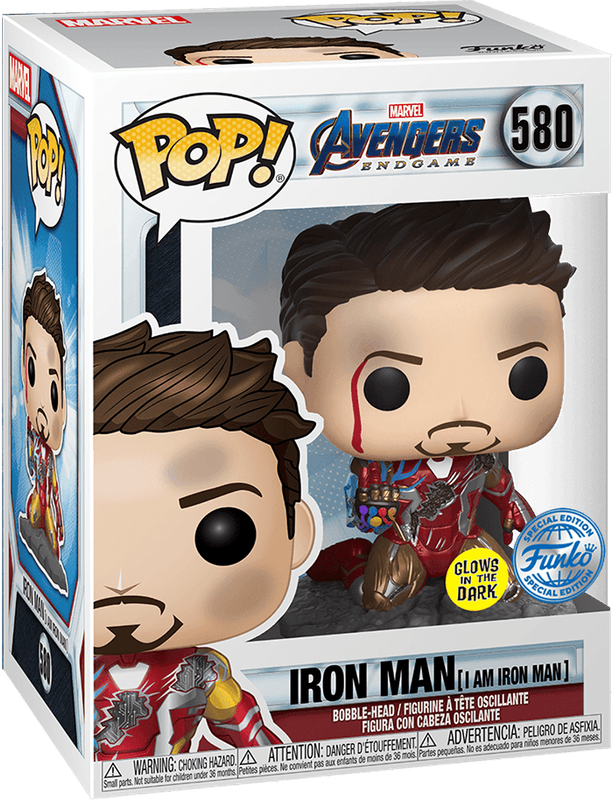 Funko Pop! Marvel 580: Avengers: Endgame - Iron Man Vinyl Bobble-Head (I am Iron Man)(Glow in the