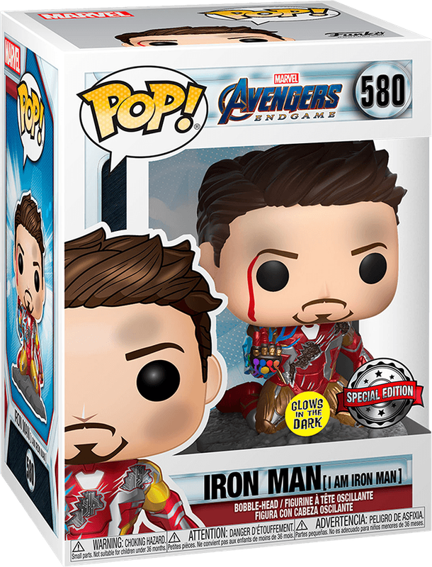 Funko Pop! Marvel 580: Avengers: Endgame - Iron Man Vinyl Bobble-Head (I am Iron Man)(Glow in the