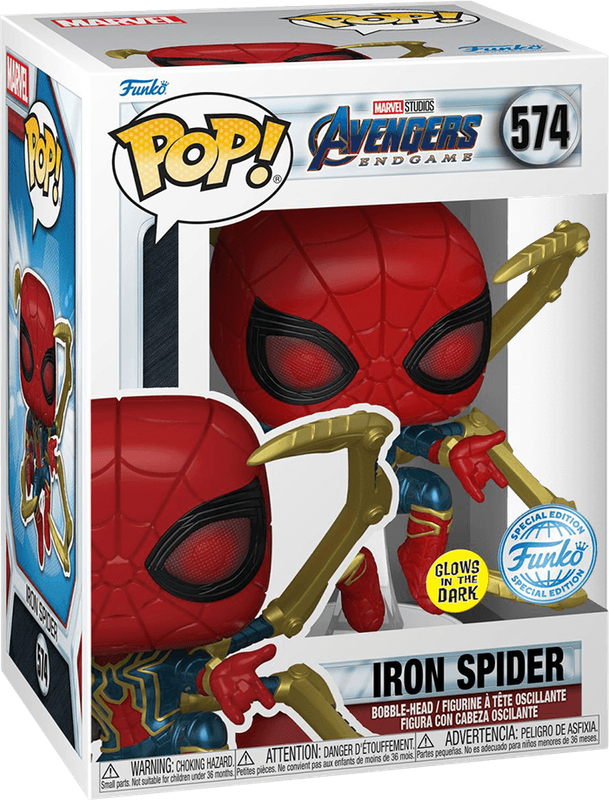 Funko Pop! Marvel 574: Avengers: Endgame - Iron Spider Vinyl Bobble-Head (Nano Gauntlet)(Glow in