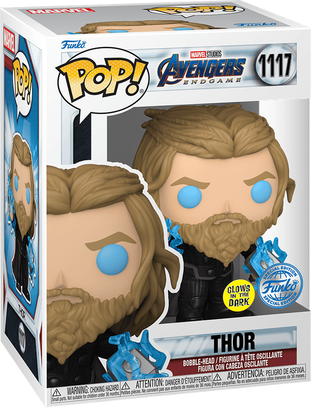 Funko Pop! Marvel 1117: Avengers: Endgame - Thor with Mjolnir Vinyl Bobble-Head (Glow in the