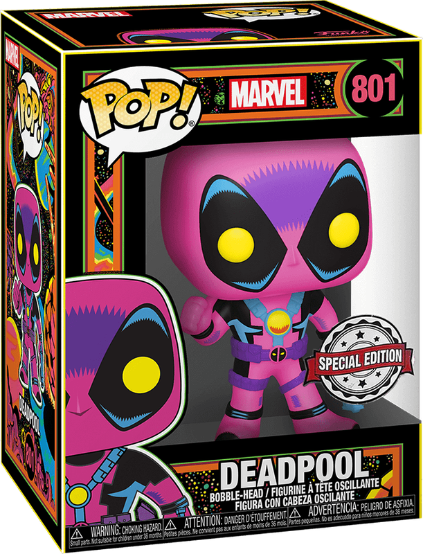 Funko Pop! Heroes 801: Black Light - Deadpool Vinyl Figure (New) - Funko 440G
