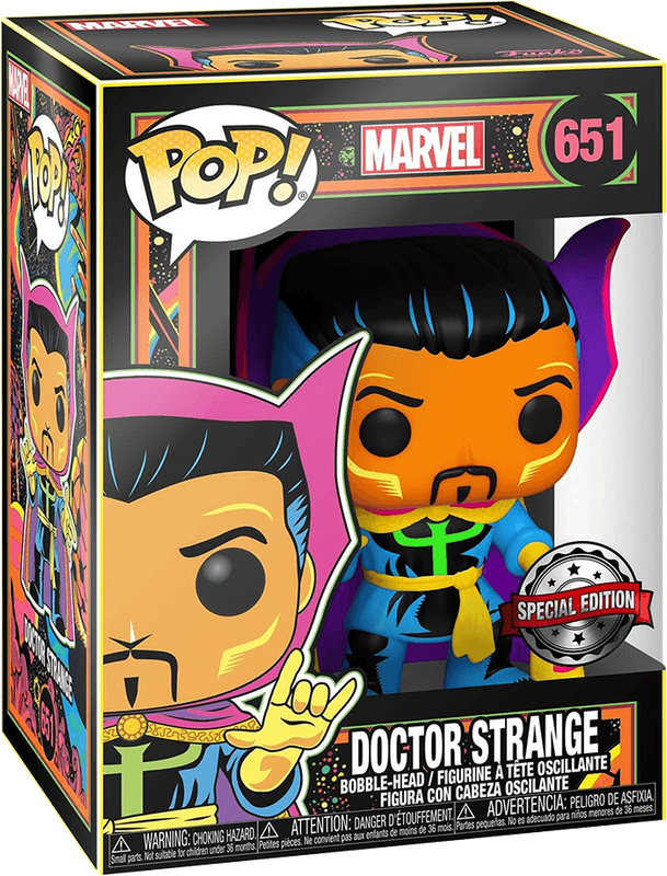 Funko Pop! Marvel 651: Black Light - Doctor Strange Vinyl Bobble-Head (New) - Funko 440G