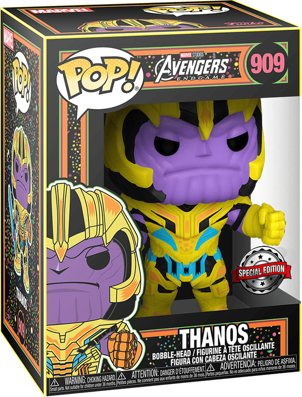 Funko Pop! Marvel 909: Black Light - Thanos Vinyl Figure (New) - Funko 440G