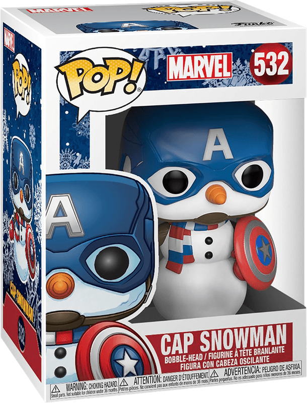 Funko Pop! Marvel 532: Captain America - Holiday Cap Snowman Vinyl Bobble-Head (New) - Funko 440G