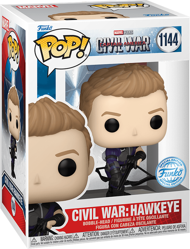 Funko Pop! Marvel 1144: Civil War - Civil War: Hawkeye Vinyl Bobble-Head (New) - Funko 440G