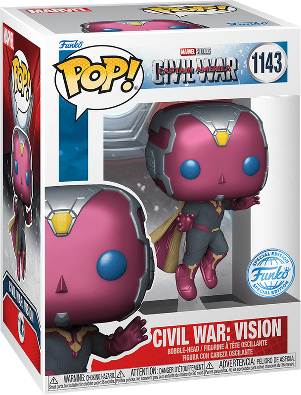 Funko Pop! Marvel 1143: Civil War - Civil War: Vision Vinyl Bobble-Head *See Note* (New) - Funko