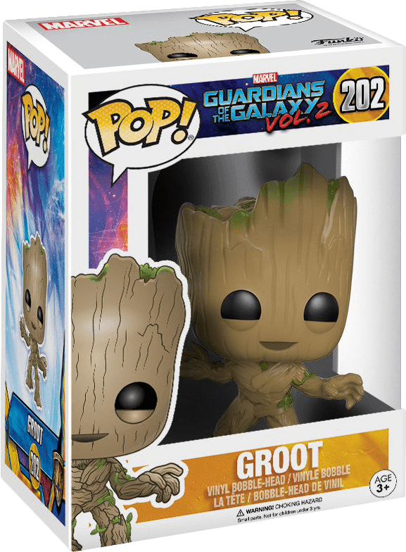 Funko Pop! Marvel 202: Guardians of the Galaxy Vol. 2 - Groot Vinyl Bobble-Head (New) - Funko 440G
