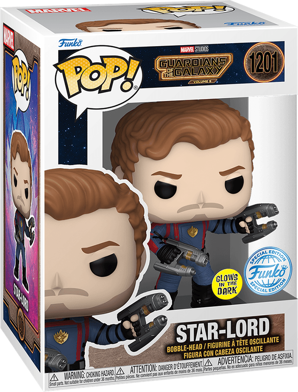 Funko Pop! Marvel 1201: Guardians of the Galaxy Vol. 3 - Star-Lord Vinyl Bobble-Head (Glow in the