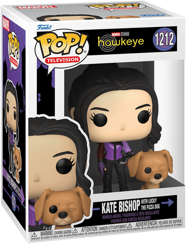 Funko Pop! Marvel 1212: Hawkeye - Kate Bishop with Lucky the Pizza Dog Vinyl Bobble-Head (New) -
