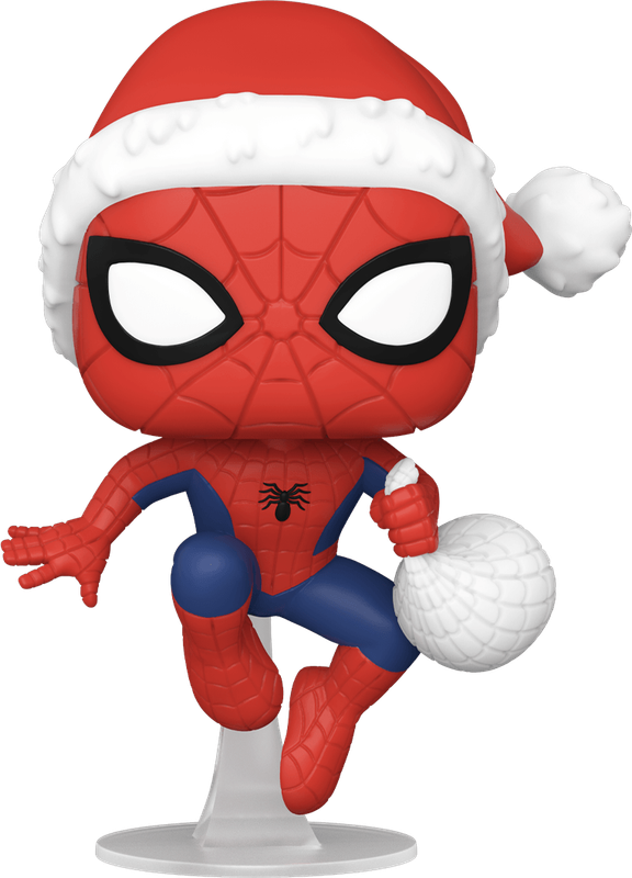 Funko Pop! Marvel 1136: Holiday Spider-Man wearing Santa Hat Vinyl Bobble-Head (New) - Funko 440G
